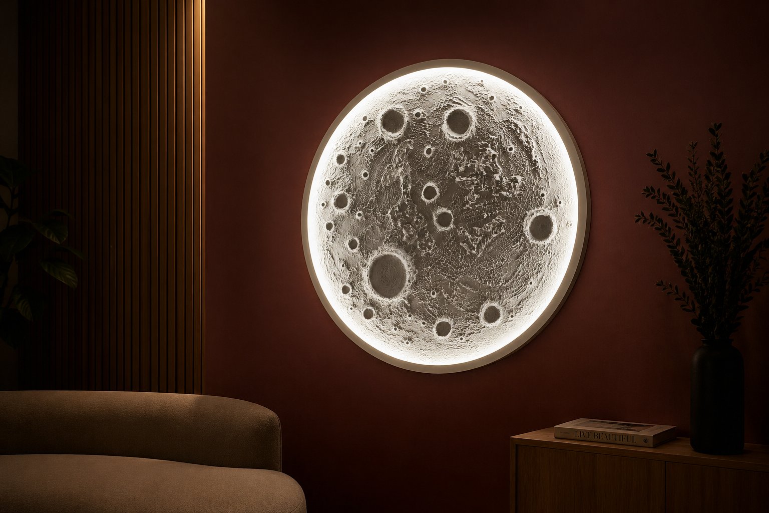 Luna iluminada SELUNA en salón de lujo